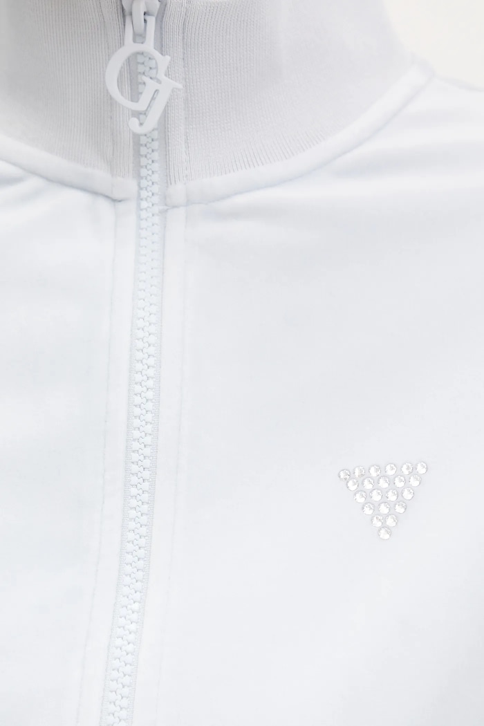 Guess bluza welurowa COUTURE V3BQ22.K0232 niebieski