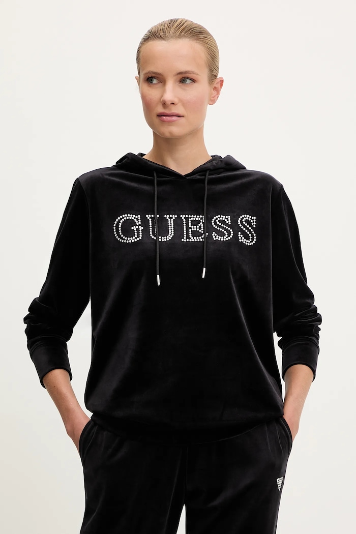 Mikina Guess COUTURE s elastanom čierna V4RQ25.K0232