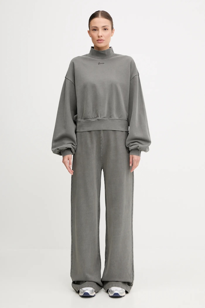 Bavlnená mikina Guess MISTY V5RQ13.KCOS1 sivá AW25