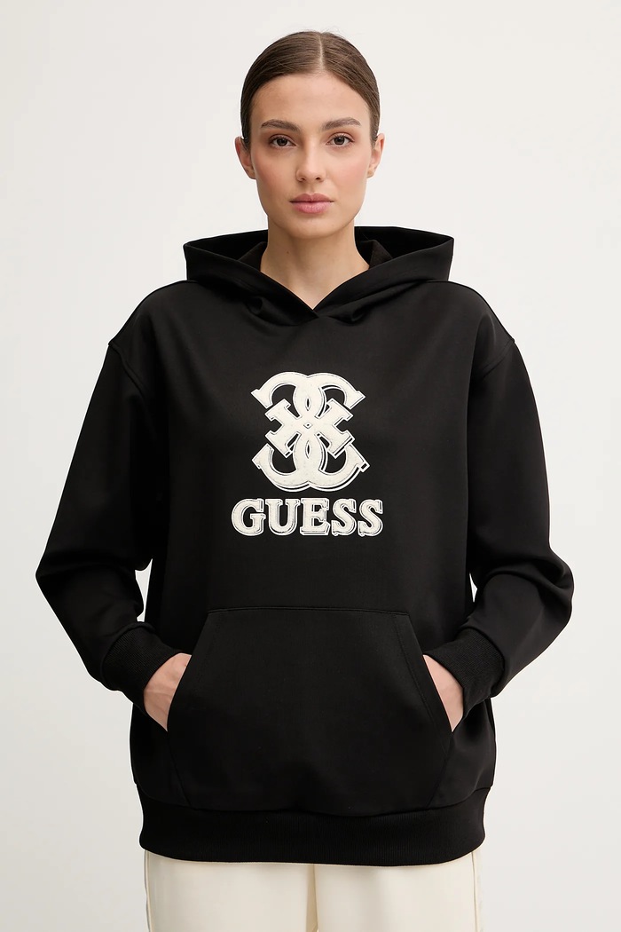 Guess felső CARMEN aplikációval fekete V5YQ01.KCX22