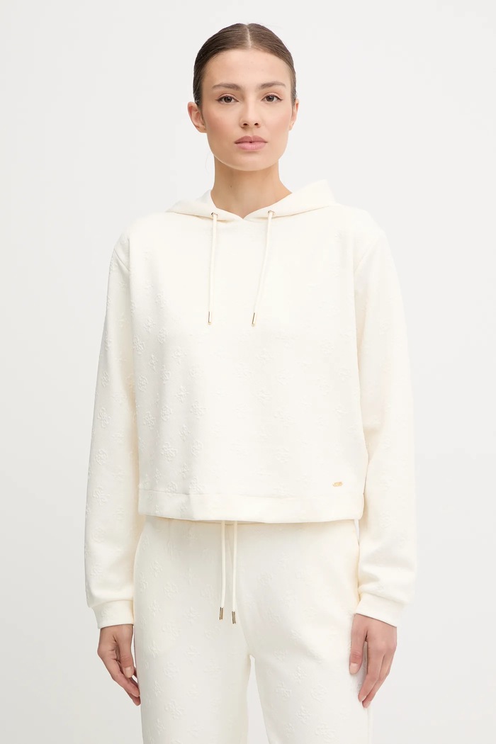 Mikina Guess PEONY jemný vzor béžová V5YQ04.KBSL2