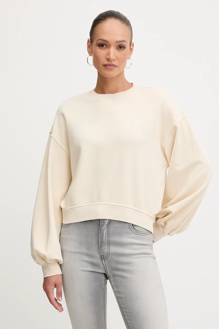 Βαμβακερή μπλούζα Pinko βαμβάκι μπεζ 105510.A2RB