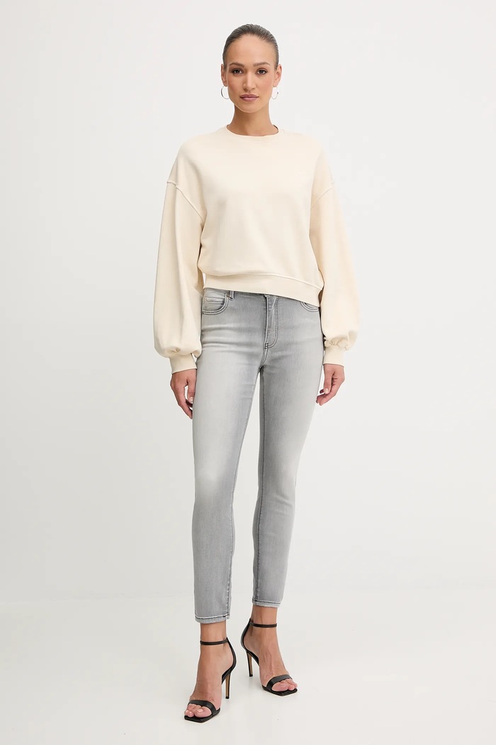 Βαμβακερή μπλούζα Pinko 105510.A2RB μπεζ AW25
