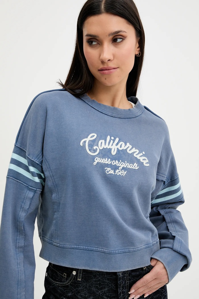Guess Originals hanorac de bumbac albastru W5YQ24.K68I4