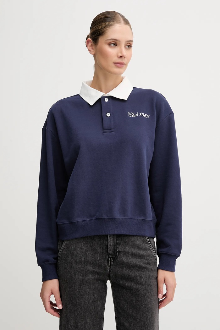 United Colors of Benetton bluza aplikacja granatowy 3WNWD3011