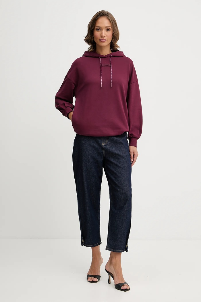 Bavlněná mikina Armani Exchange XW000748.AF16114 burgundské AW25