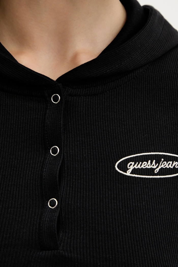 Tričko s dlhým rukávom Guess Jeans čierna W5YP39.KA0H1