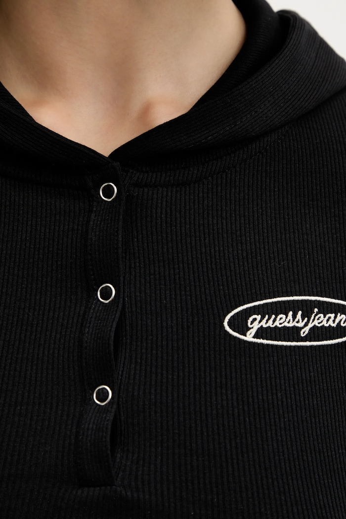 Tričko s dlhým rukávom Guess Jeans čierna W5YP39.KA0H1
