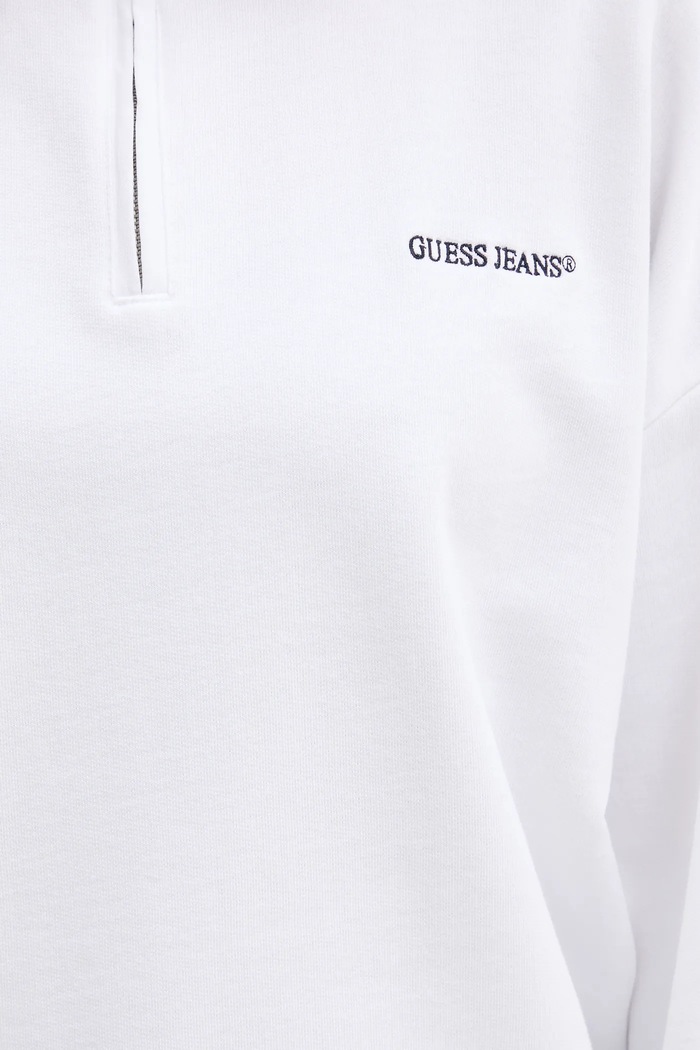 Bavlnená mikina Guess Jeans W5YQ09.K68I4 biela