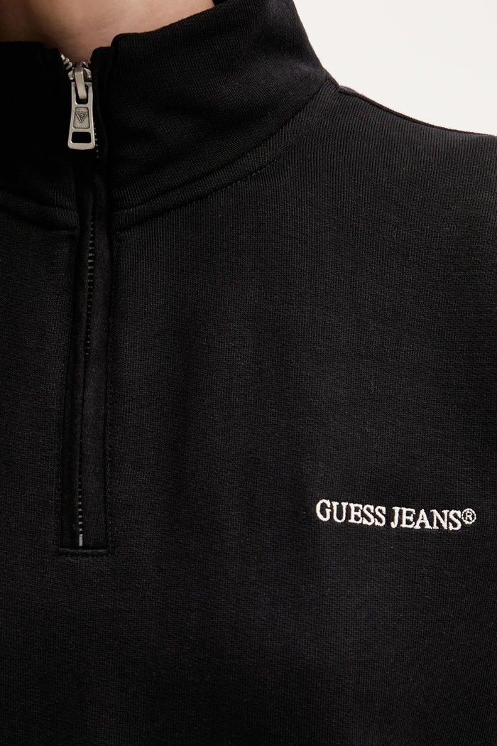 Βαμβακερή μπλούζα Guess Jeans W5YQ09.K68I4 μαύρο