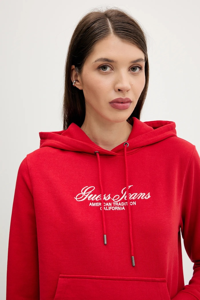 Bavlnená mikina Guess Jeans červená W5YQ13.K68I4