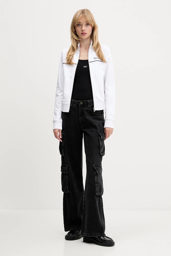 Bavlnená mikina Guess Jeans W5YQ17.K68I4 biela AW25
