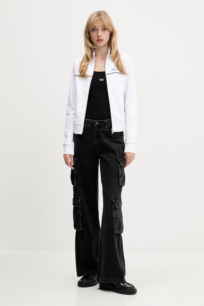 Bavlnená mikina Guess Jeans W5YQ17.K68I4 biela AW25