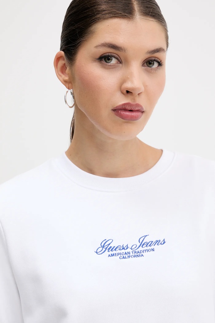 Bavlnená mikina Guess Jeans biela W5YQ28.KCPR1