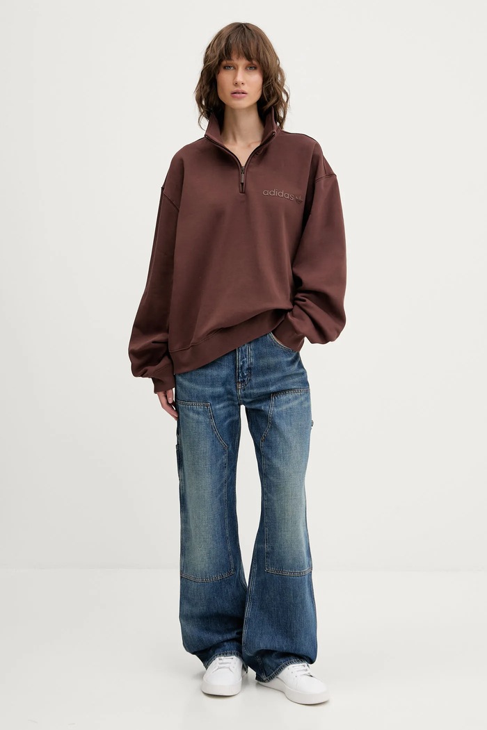 adidas Originals Bluza Essentials JW1023 brązowy AW25