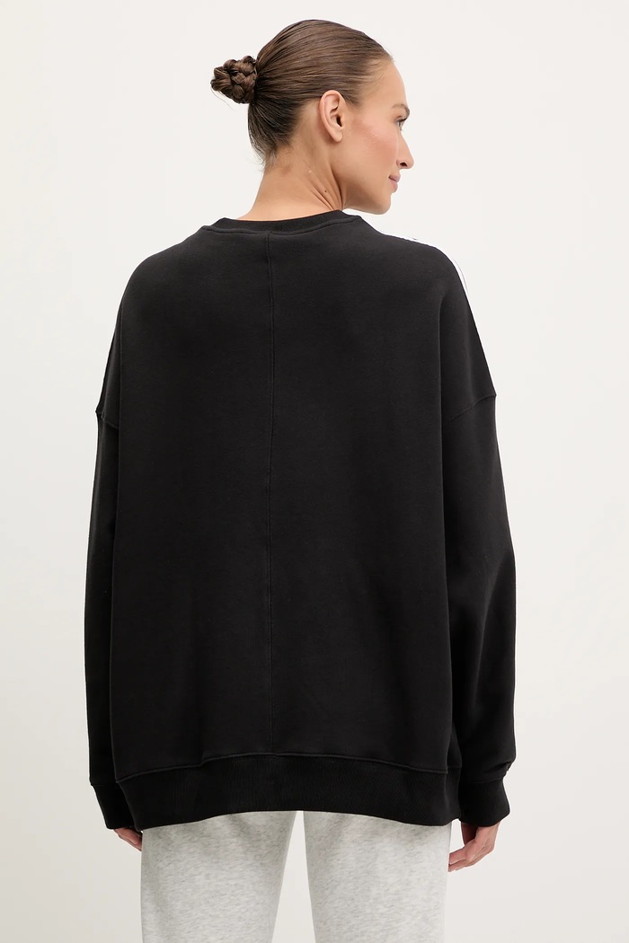 Odzież adidas Originals bluza bawełniana 3-Stripes JX5285 czarny