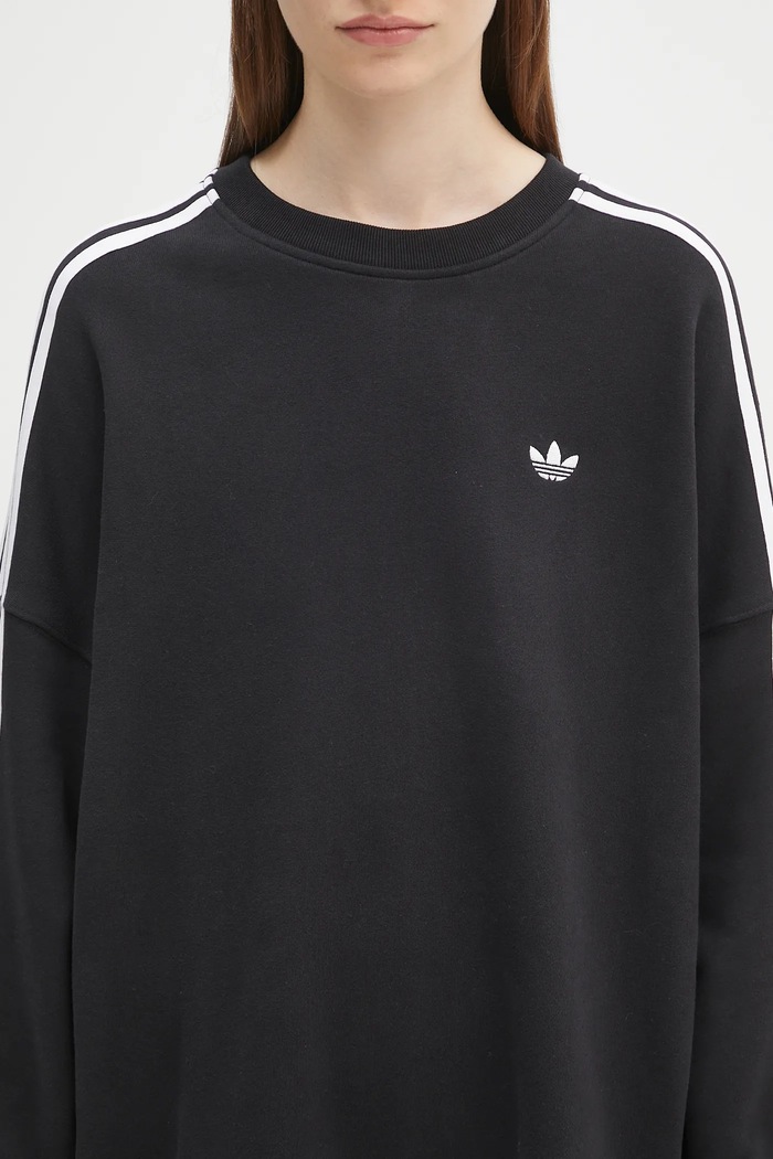 adidas Originals cotton sweatshirt 3-Stripes black JX5285