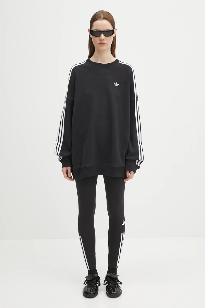 adidas Originals cotton sweatshirt 3-Stripes JX5285 black