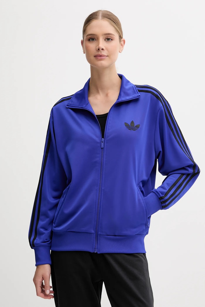 Mikina adidas Originals Firebird bez kapuce modrá JX6462