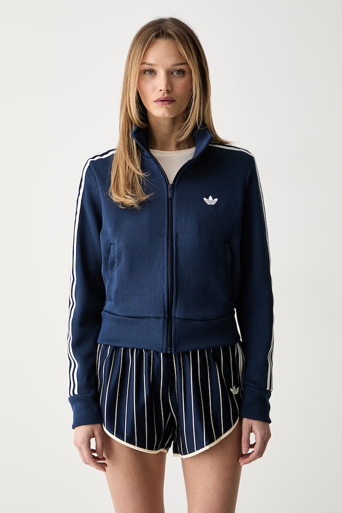 adidas Originals bluza rozpinana damska Firebird aplikacja granatowy JY2614