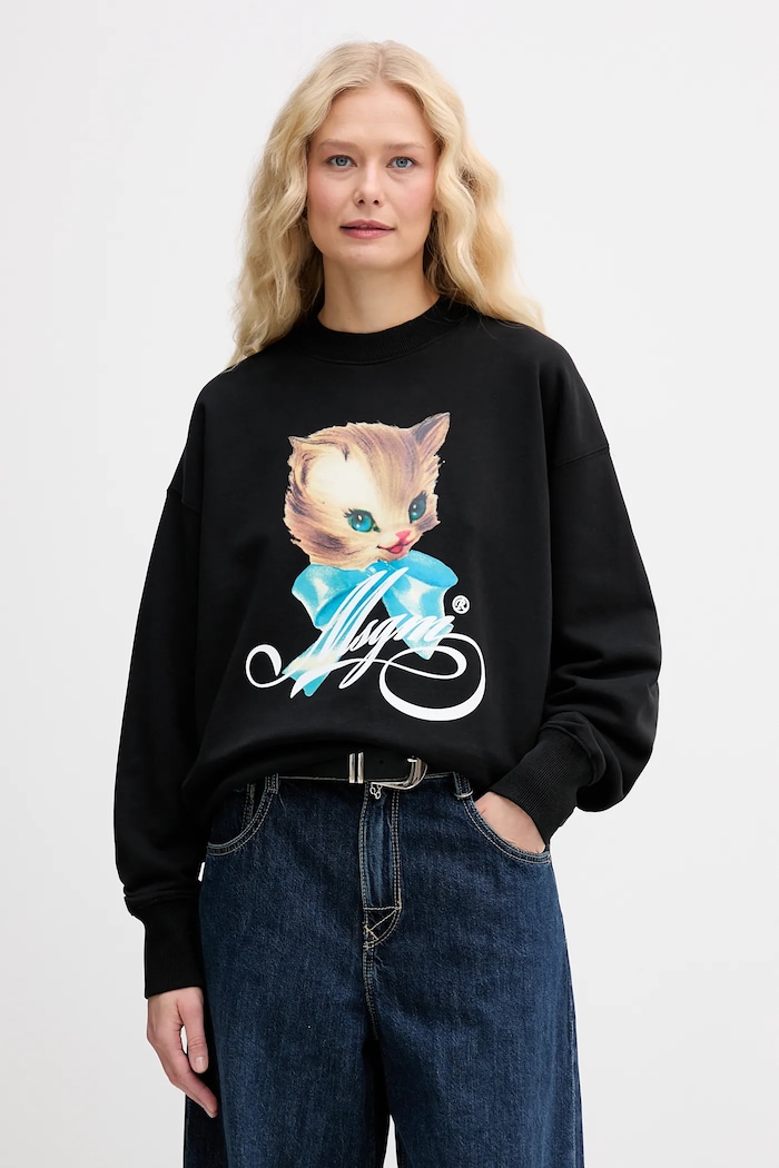 Bavlnená mikina MSGM bavlna čierna 3941MDM113SE.257749