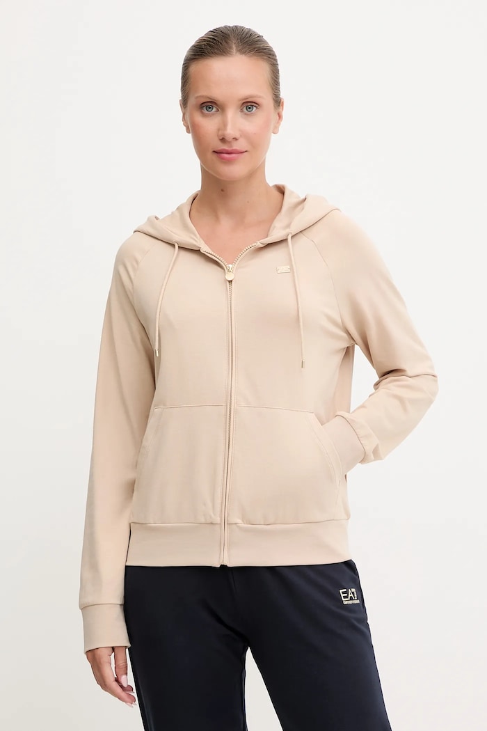 EA7 Emporio Armani bluza z kapturem beżowy AF13135.7W000458