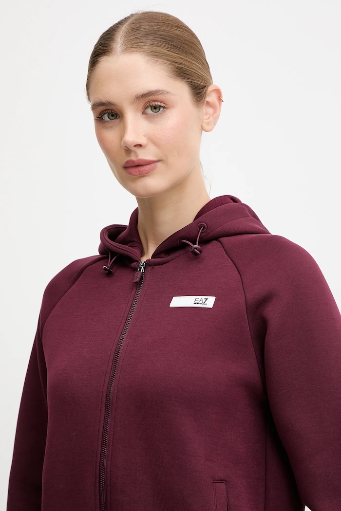 EA7 Emporio Armani bluză burgundia AF13151.7W000675
