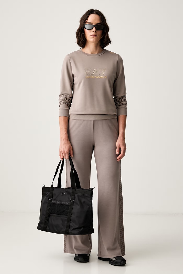 EA7 Emporio Armani bluza damska z wiskozą TJ9RZ.8NTM45 brązowy SS26
