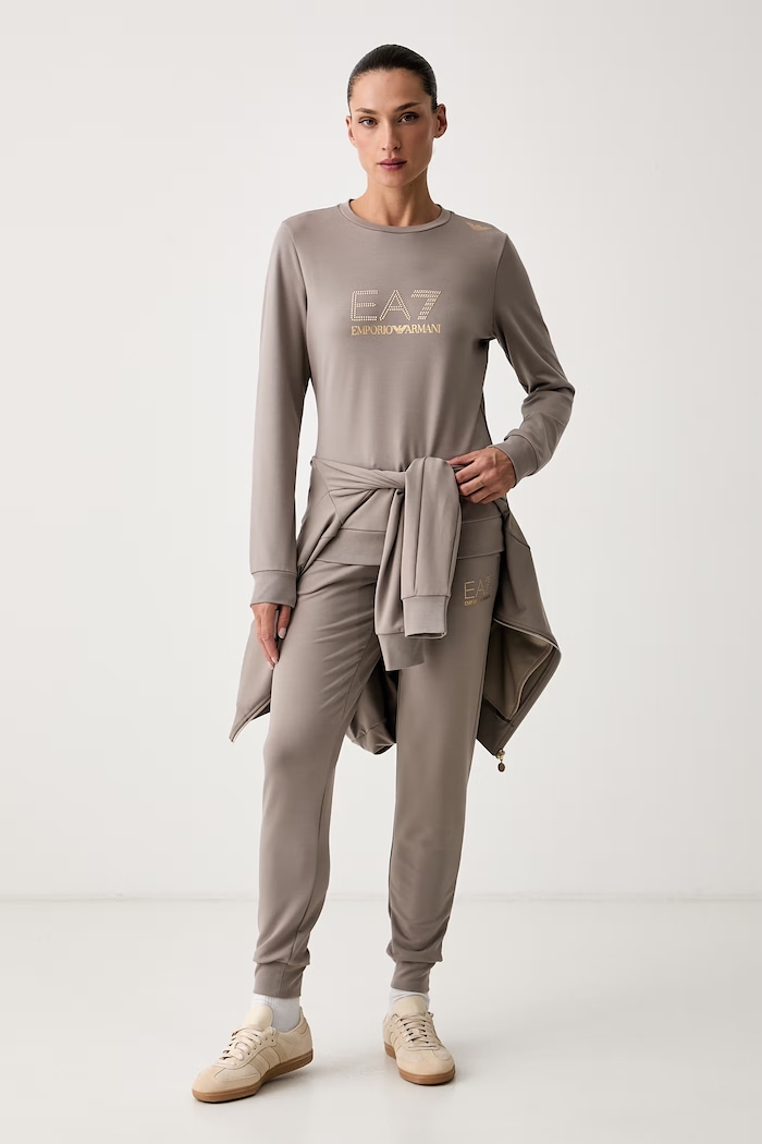 EA7 Emporio Armani bluza damska z wiskozą TJ9RZ.8NTM45 brązowy SS26