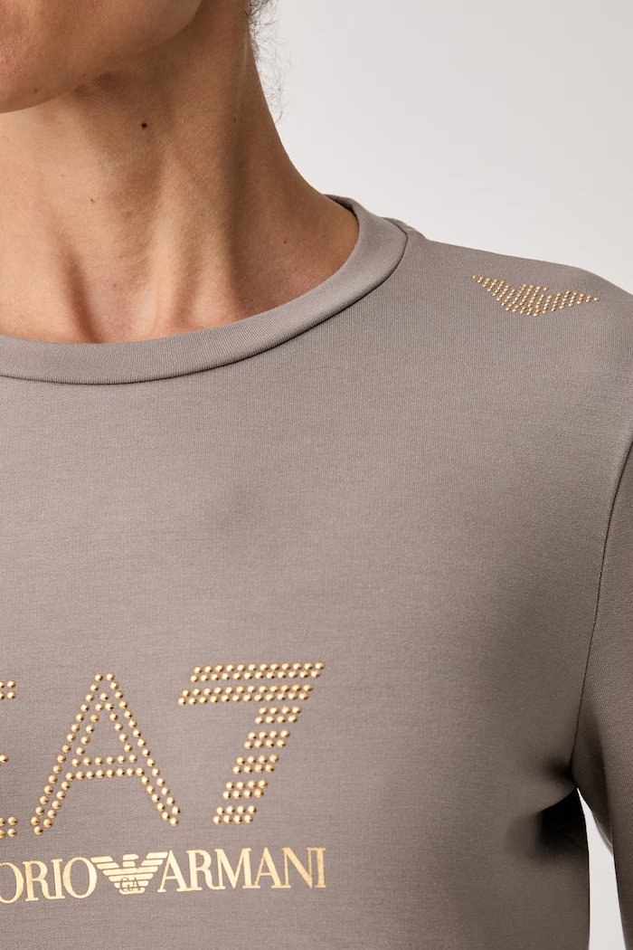 EA7 Emporio Armani bluza damska z wiskozą TJ9RZ.8NTM45 brązowy