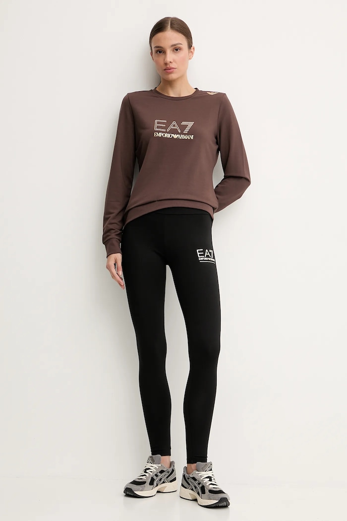 EA7 Emporio Armani mikina dámska s viskózou TJ9RZ.8NTM45 hnedá SS26