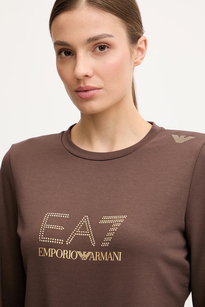 EA7 Emporio Armani mikina dámska s viskózou hnedá TJ9RZ.8NTM45