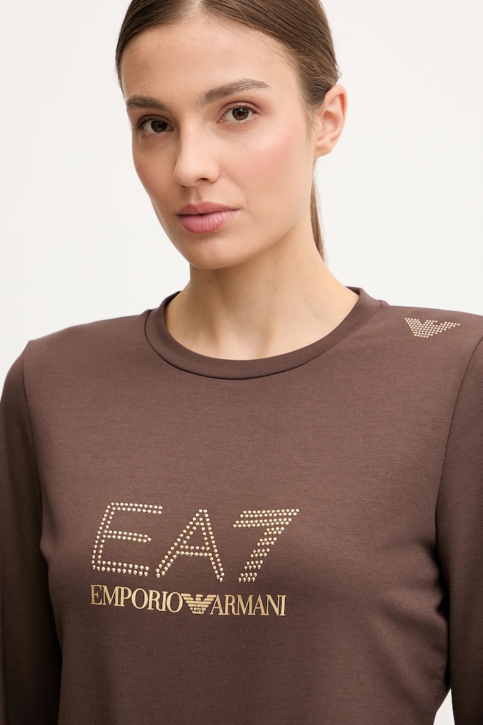 EA7 Emporio Armani mikina dámska s viskózou hnedá TJ9RZ.8NTM45