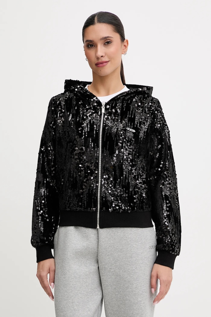 Guess felső aplikációval fekete V5BQ02.K1922