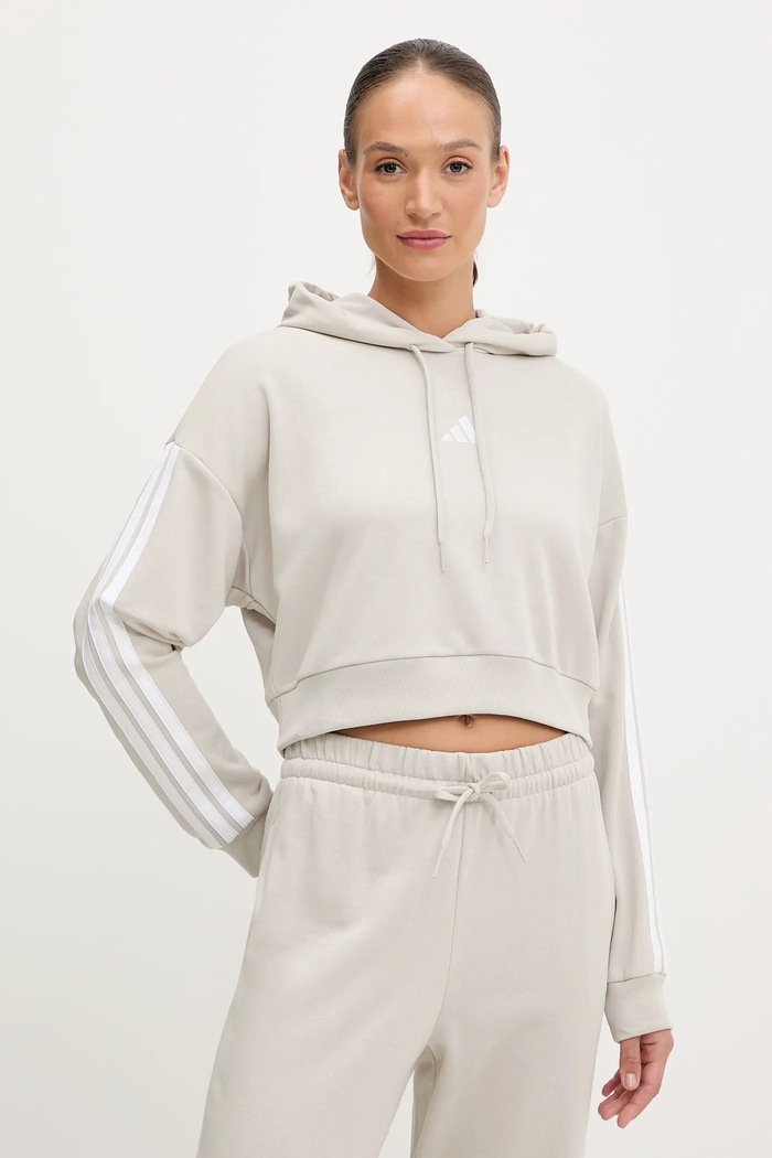 adidas bluza 3-Stripes pozostałe beżowy JX7634
