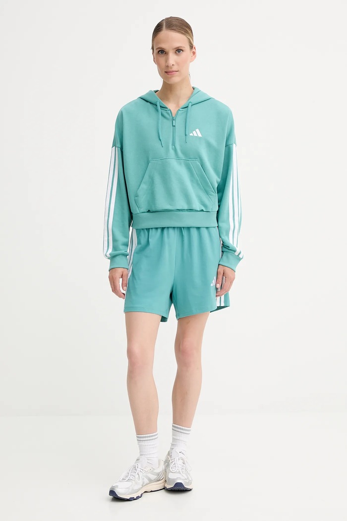 Mikina adidas 3-Stripes JX7677 tyrkysová AW25