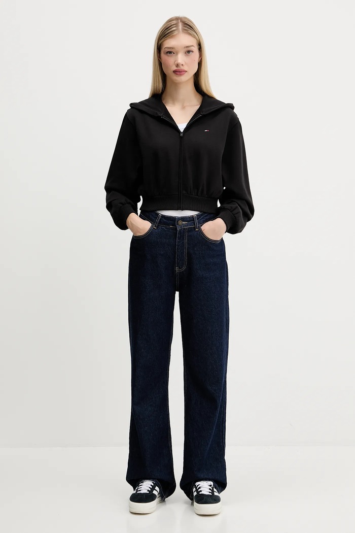 Bavlněná mikina Tommy Jeans DW0DW21590 černá AW25