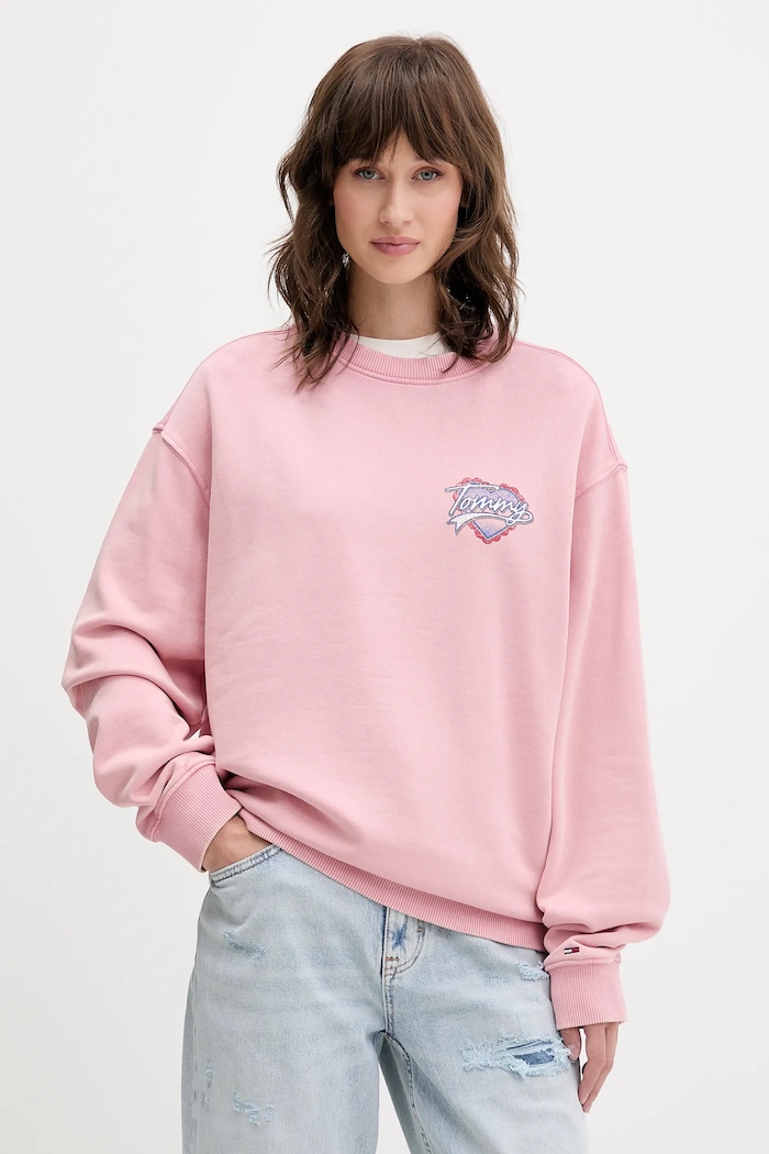 Дрехи Памучен суичър Tommy Jeans DW0DW21602 розов