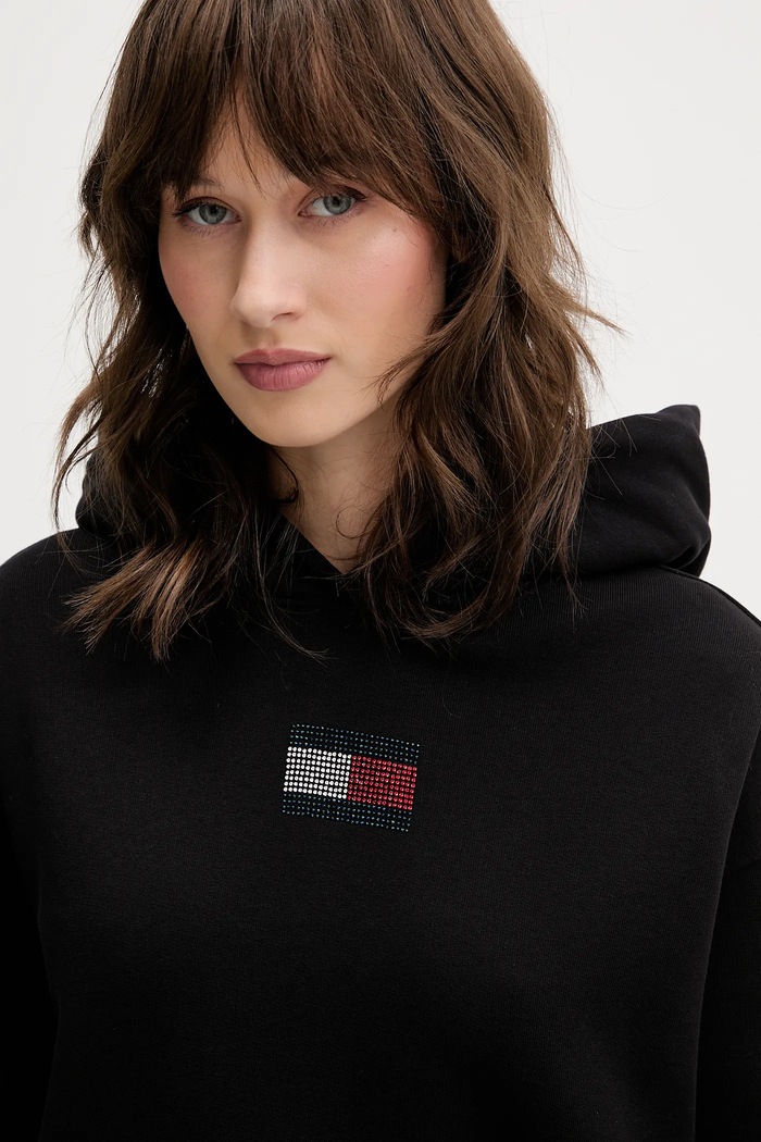 Bavlněná mikina Tommy Jeans černá DW0DW21605