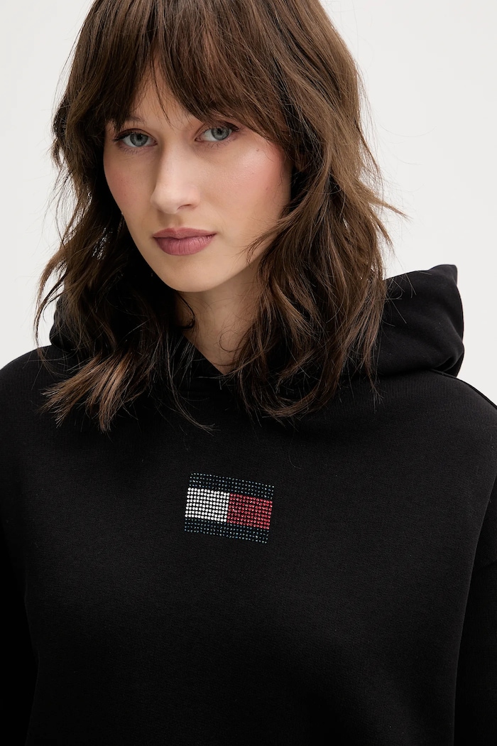 Bavlněná mikina Tommy Jeans černá DW0DW21605