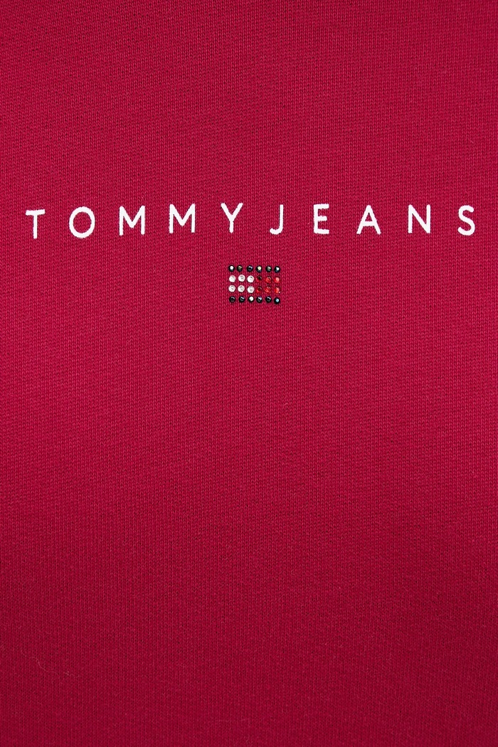 Bavlněná mikina Tommy Jeans DW0DW21607 růžová