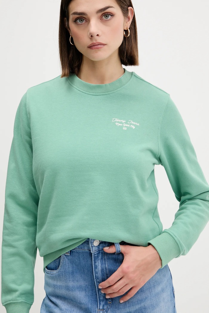 Hanorac de bumbac Tommy Jeans DW0DW21960 verde