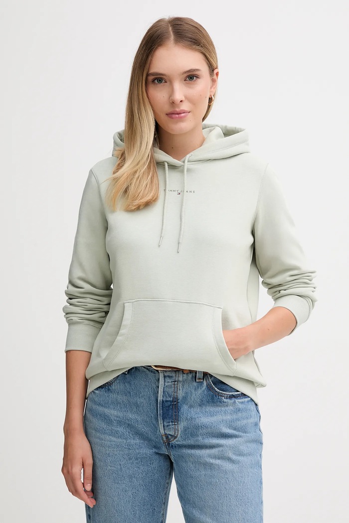Mikina Tommy Jeans s kapucňou zelená DW0DW21963