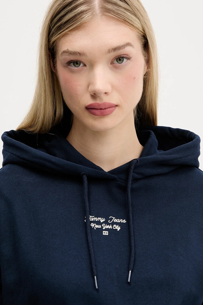 Tommy Jeans pamut melegítőfelső sötétkék DW0DW22170