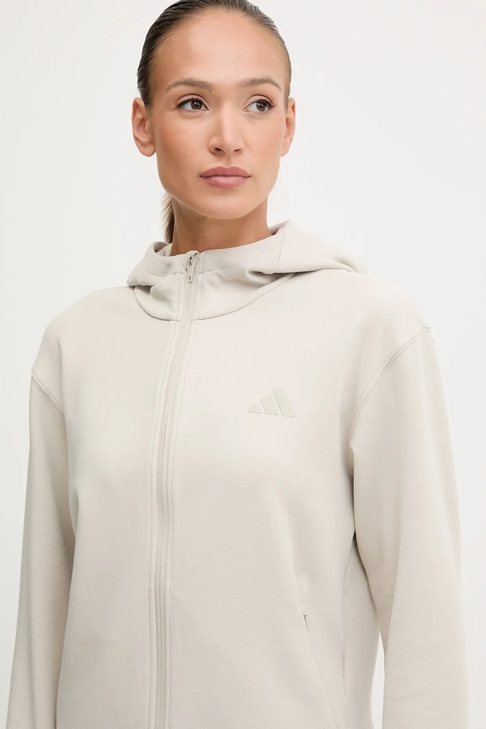 adidas Performance bluza treningowa Designed for Training beżowy JX7318
