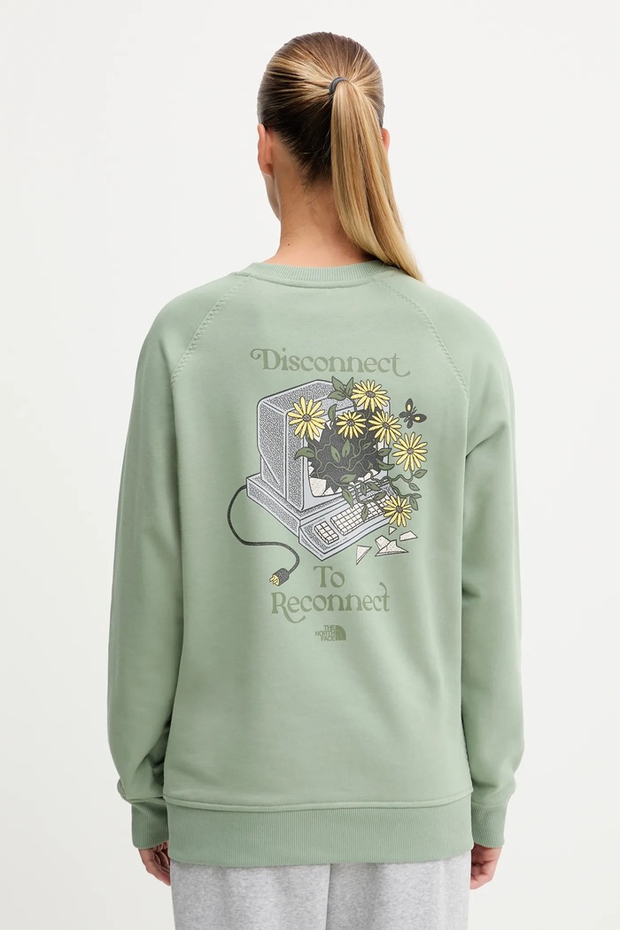 Βαμβακερή μπλούζα The North Face Connect Relaxed NF0A8E4JBQ11 πράσινο AW25