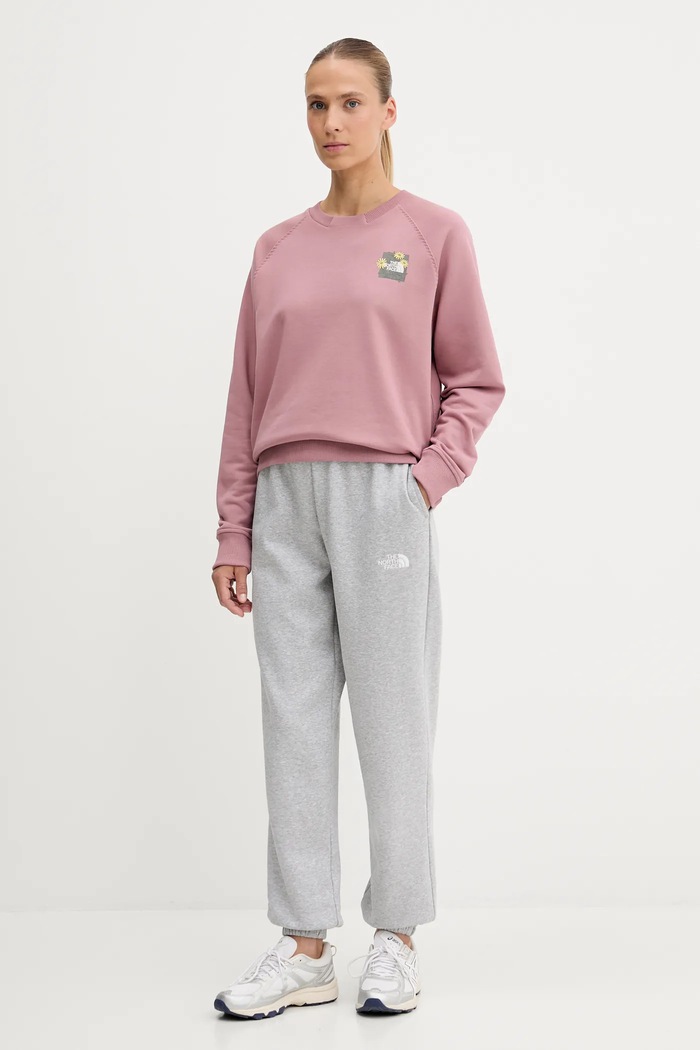 The North Face Bluza bawełniana Connect Relaxed NF0A8E4JHCS1 różowy AW25