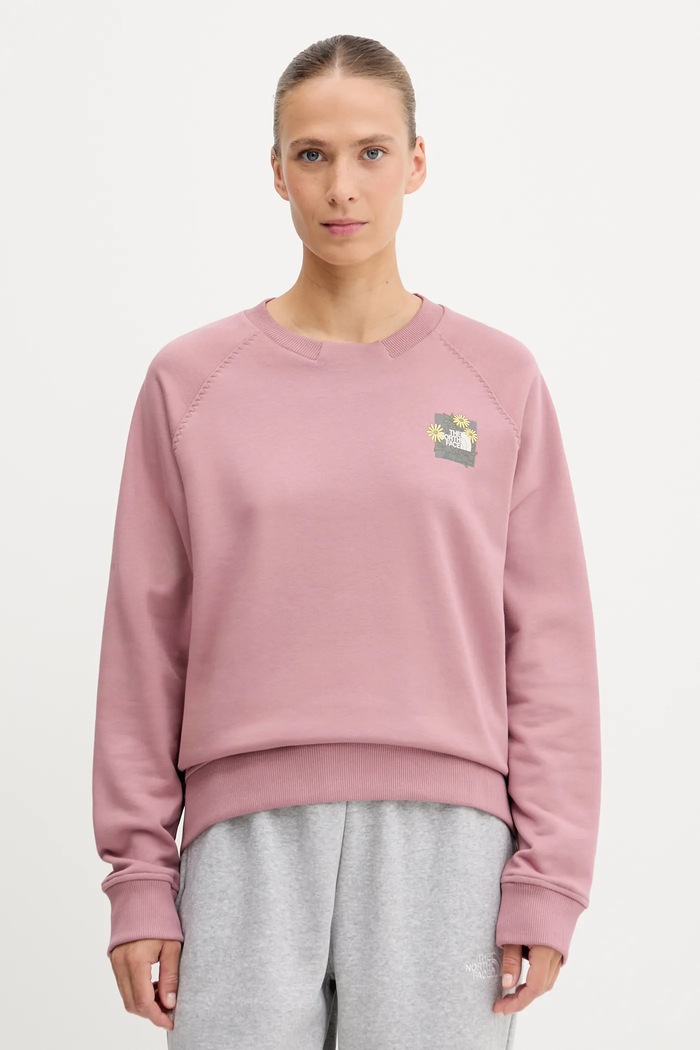 Odzież The North Face Bluza bawełniana Connect Relaxed NF0A8E4JHCS1 różowy