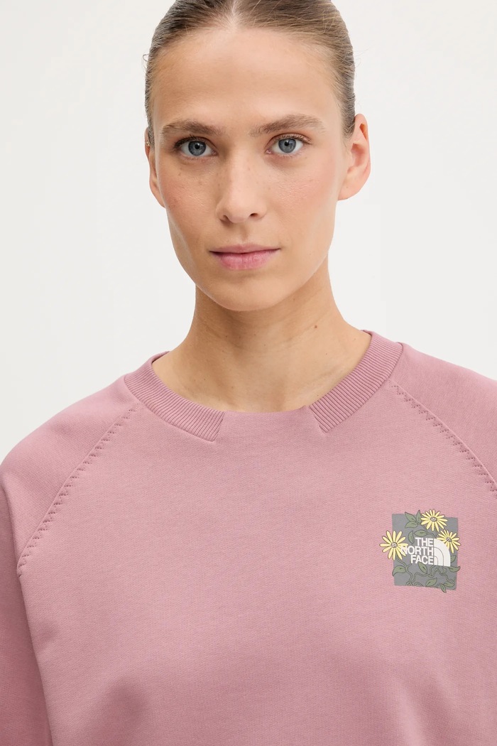 Bluza bawełniana Connect Relaxed The North Face NF0A8E4JHCS1 różowy