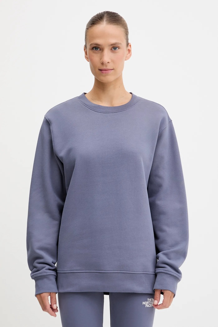 Bavlněná mikina The North Face Dome Relaxed bez kapuce fialová NF0A8EU4BTR1